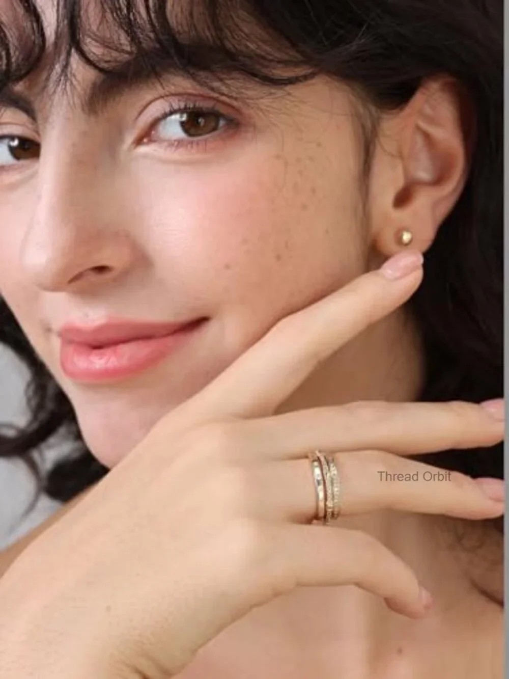 14K Gold Filled Dainty Stacking Rings Set - 3 Pack Thin Gold Band
